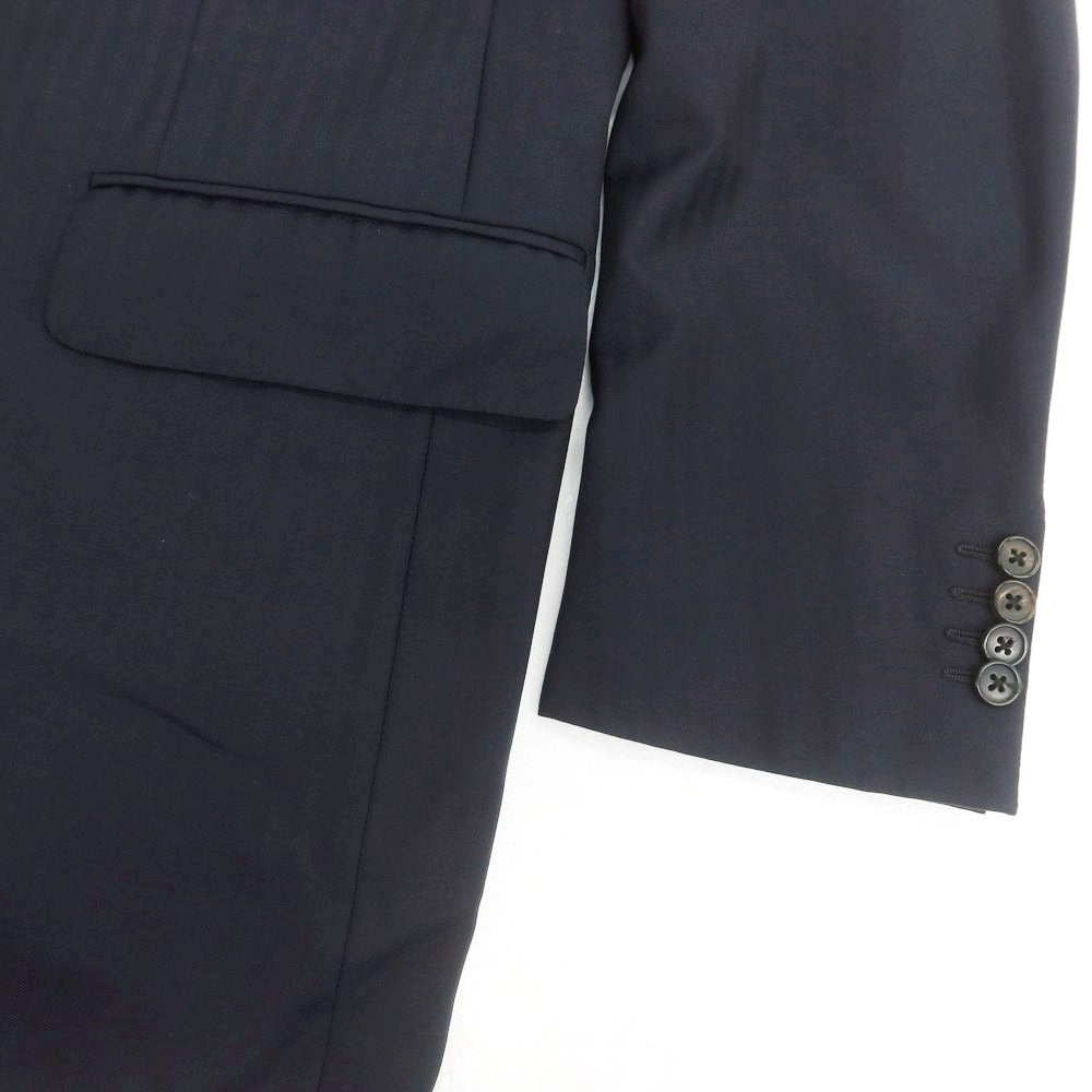 【中古】ベルベスト Belvest ウール ヘリンボーン テーラードジャケット ダークネイビー【 50 】【 状態ランクD 】【 メンズ 】