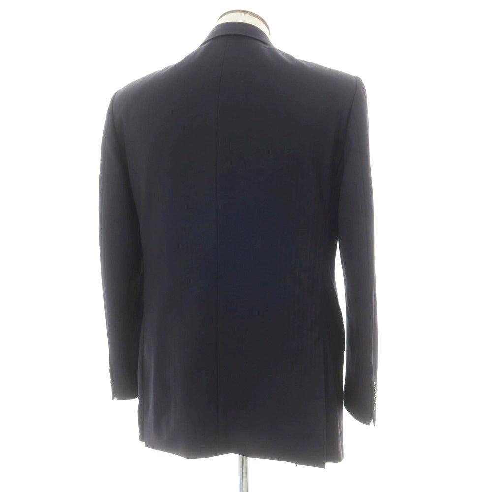 【中古】ベルベスト Belvest ウール ヘリンボーン テーラードジャケット ダークネイビー【 50 】【 状態ランクD 】【 メンズ 】