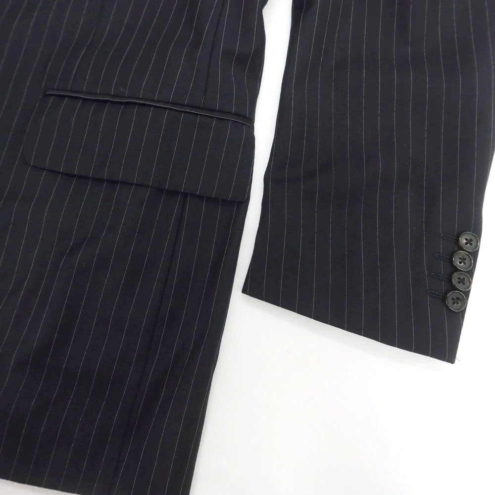 【中古】ベルベスト Belvest ウール ストライプ テーラードジャケット ダークネイビーxホワイト【サイズ50】【 状態ランクD 】【 メンズ 】 [CPD]