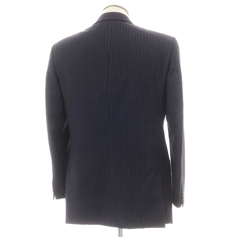 【中古】ベルベスト Belvest ウール ストライプ テーラードジャケット ダークネイビーxホワイト【サイズ50】【 状態ランクD 】【 メンズ 】 [CPD]