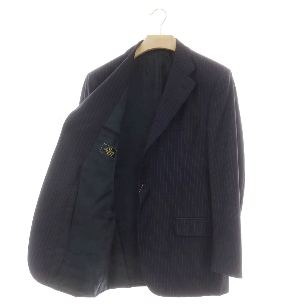 【中古】ベルベスト Belvest ウール ストライプ テーラードジャケット ダークネイビーxホワイト【サイズ50】【 状態ランクD 】【 メンズ 】 [CPD]