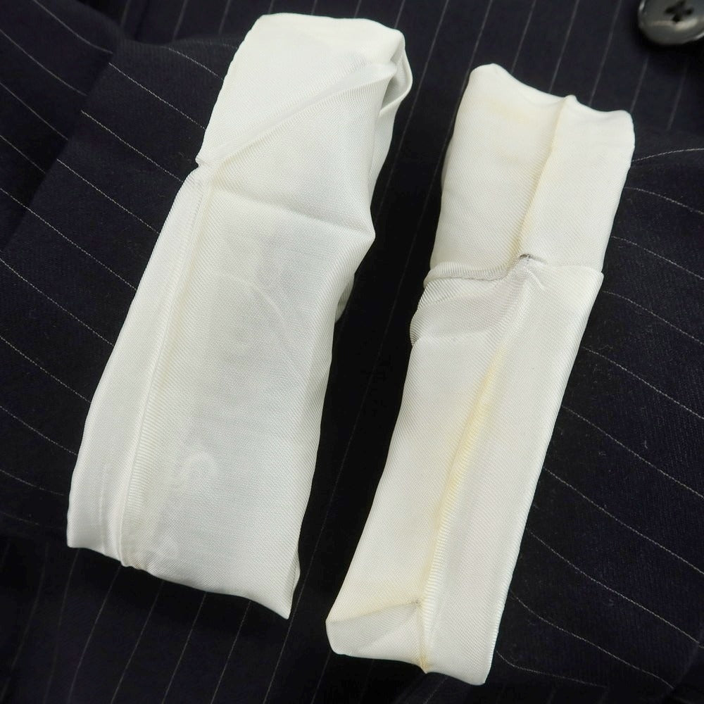 【中古】ベルベスト Belvest ウール ストライプ テーラードジャケット ダークネイビーxホワイト【サイズ50】【 状態ランクD 】【 メンズ 】 [CPD]