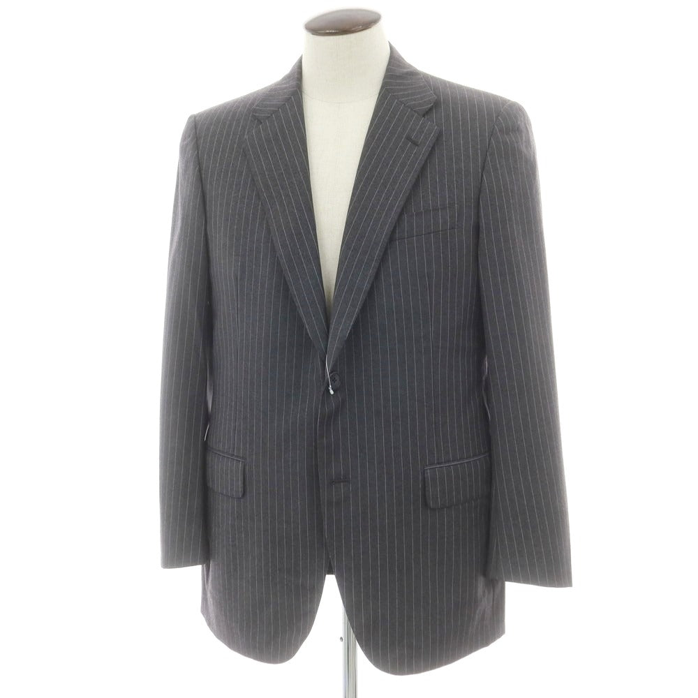 【中古】ベルベスト Belvest ウール ストライプ テーラードジャケット グレーxラベンダー【サイズ50】【 状態ランクD 】【 メンズ 】 [CPD]