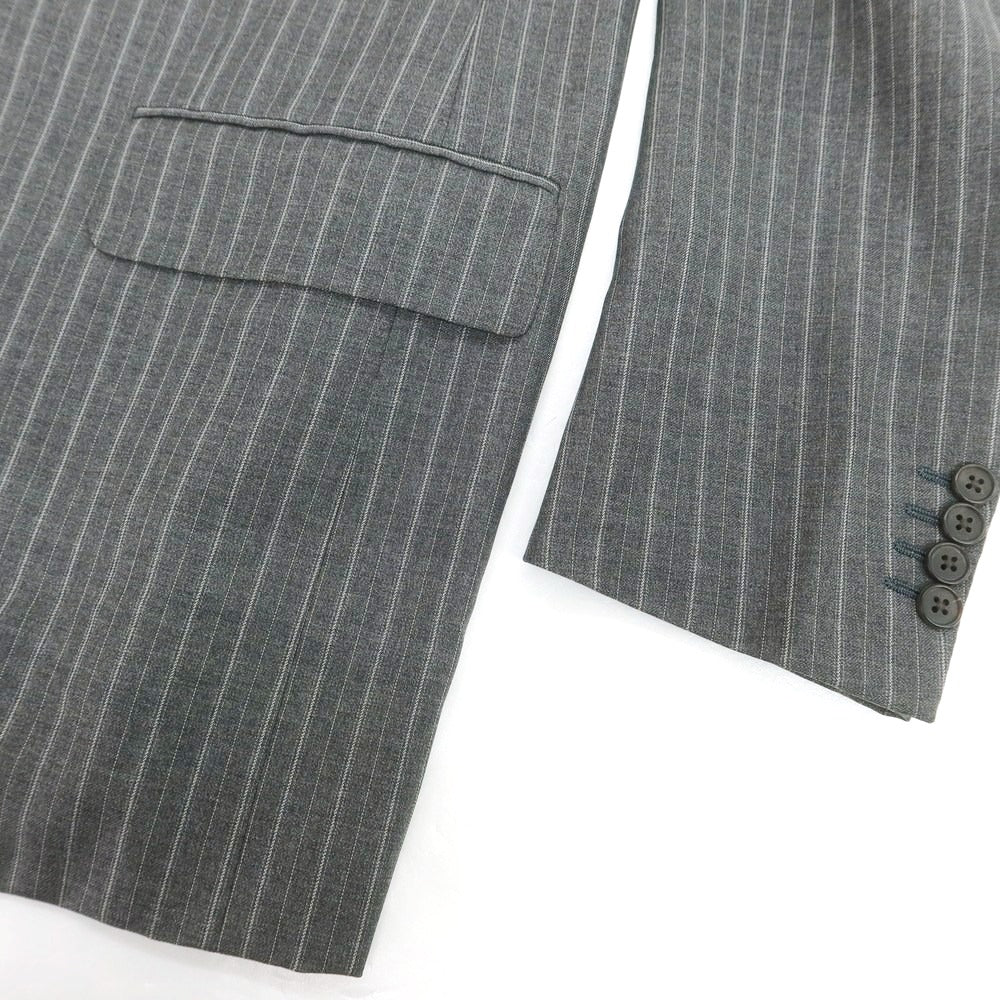 【中古】ベルベスト Belvest ウール ストライプ テーラードジャケット グレーxホワイト【 50 】【 状態ランクD 】【 メンズ 】 [BPD]