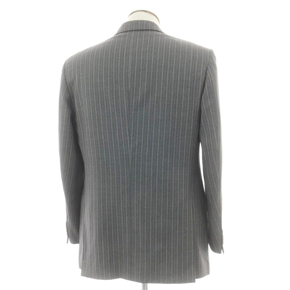 【中古】ベルベスト Belvest ウール ストライプ テーラードジャケット グレーxホワイト【 50 】【 状態ランクD 】【 メンズ 】 [BPD]