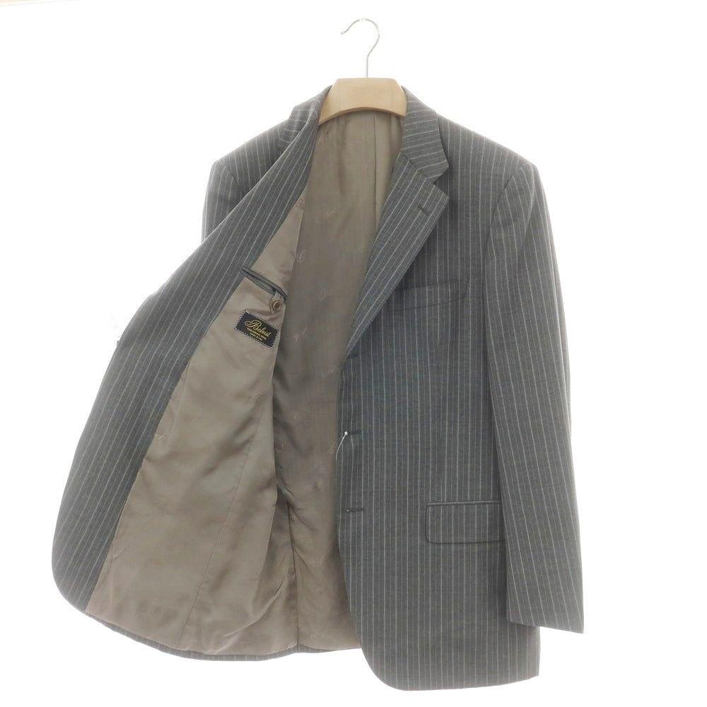 【中古】ベルベスト Belvest ウール ストライプ テーラードジャケット グレーxホワイト【 50 】【 状態ランクD 】【 メンズ 】 [BPD]