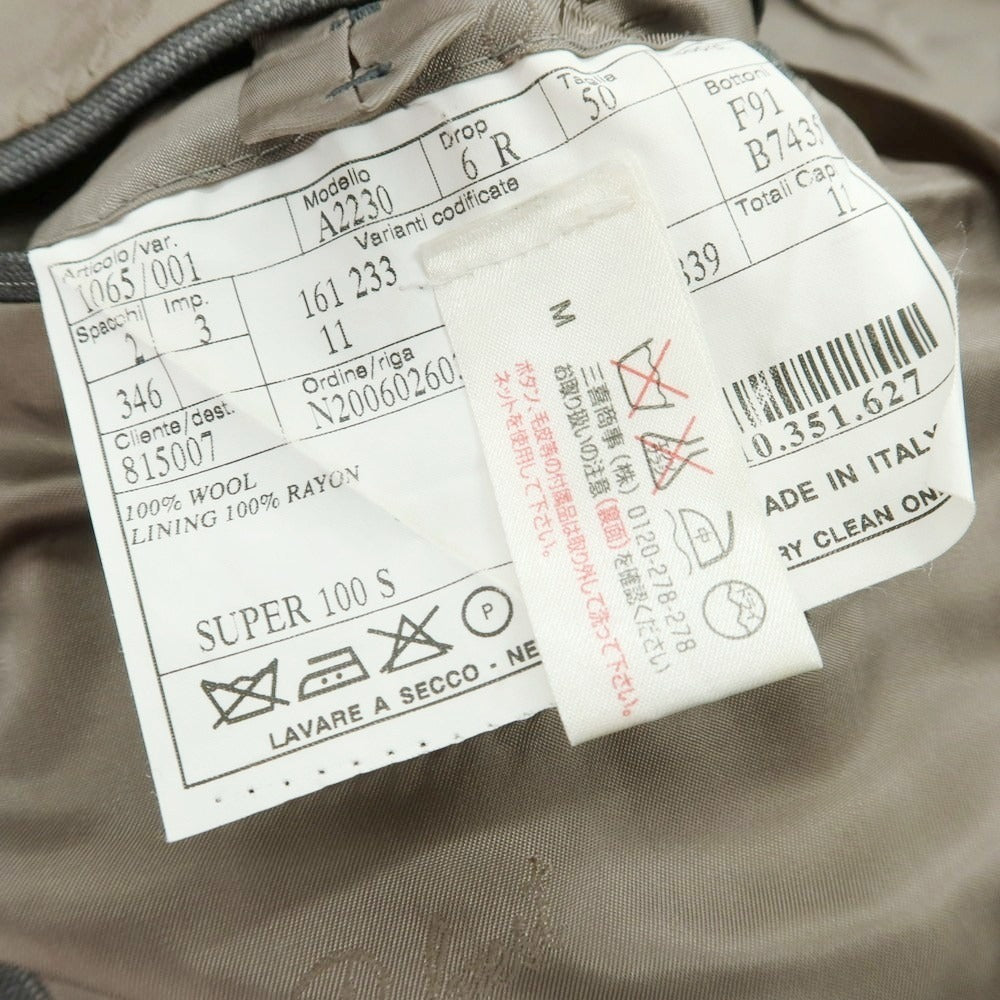 【中古】ベルベスト Belvest ウール ストライプ テーラードジャケット グレーxホワイト【 50 】【 状態ランクD 】【 メンズ 】 [BPD]