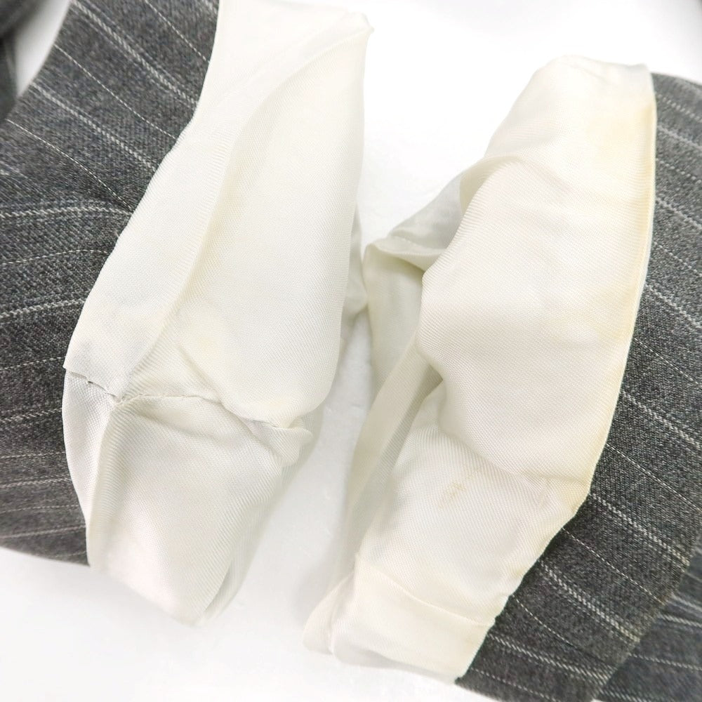 【中古】ベルベスト Belvest ウール ストライプ テーラードジャケット グレーxホワイト【 50 】【 状態ランクD 】【 メンズ 】
