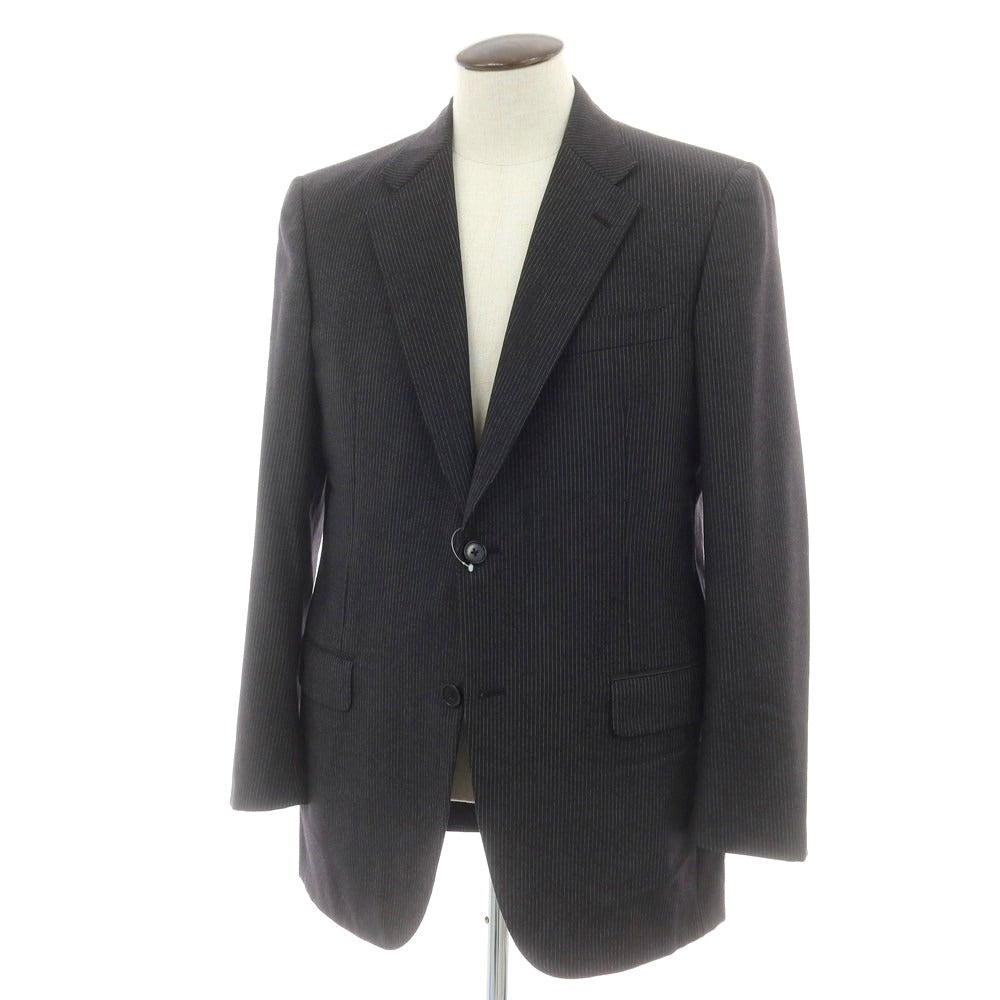 【中古】ベルベスト Belvest ウール ストライプ テーラードジャケット チャコールグレーxホワイト【 50 】【 状態ランクD 】【 メンズ 】