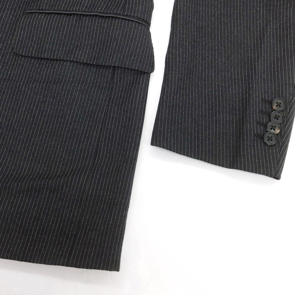 【中古】ベルベスト Belvest ウール ストライプ テーラードジャケット チャコールグレーxホワイト【 50 】【 状態ランクD 】【 メンズ 】 [CPD]