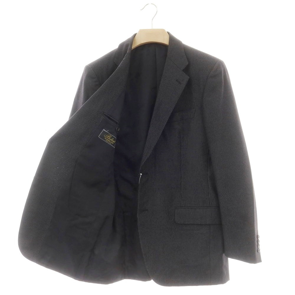 【中古】ベルベスト Belvest ウール ストライプ テーラードジャケット チャコールグレーxホワイト【 50 】【 状態ランクD 】【 メンズ 】 [CPD]