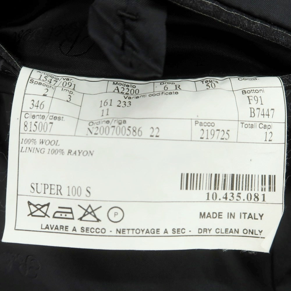 【中古】ベルベスト Belvest ウール ストライプ テーラードジャケット チャコールグレーxホワイト【 50 】【 状態ランクD 】【 メンズ 】 [CPD]