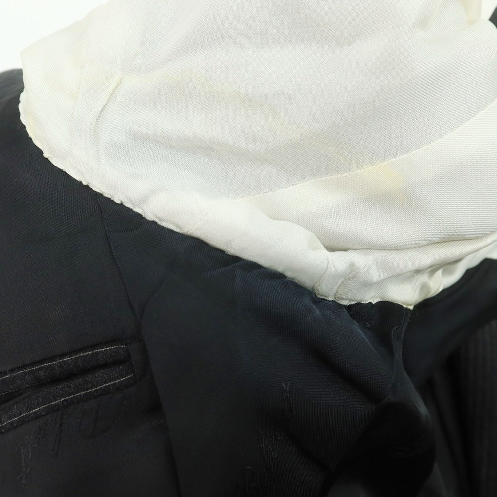 【中古】ベルベスト Belvest ウール ストライプ テーラードジャケット チャコールグレーxホワイト【 50 】【 状態ランクD 】【 メンズ 】 [CPD]
