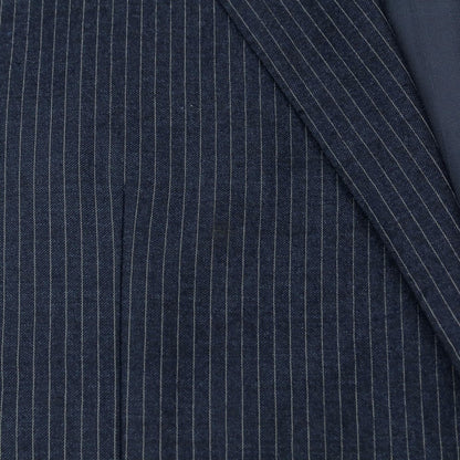 【中古】コルネリアーニ CORNELIANI ウールカシミヤ ストライプ 2つボタンスーツ ネイビーxホワイト【 50 】【 状態ランクC 】【 メンズ 】