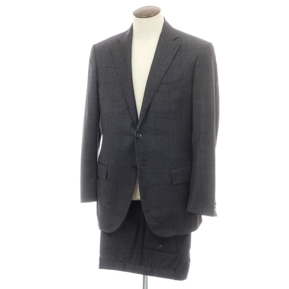 【中古】コルネリアーニ CORNELIANI ウール グレンチェック 2つボタンスーツ チャコール【 50 】【 状態ランクB 】【 メンズ 】
