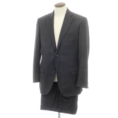 【中古】コルネリアーニ CORNELIANI ウール グレンチェック 2つボタンスーツ チャコール【 50 】【 状態ランクB 】【 メンズ 】