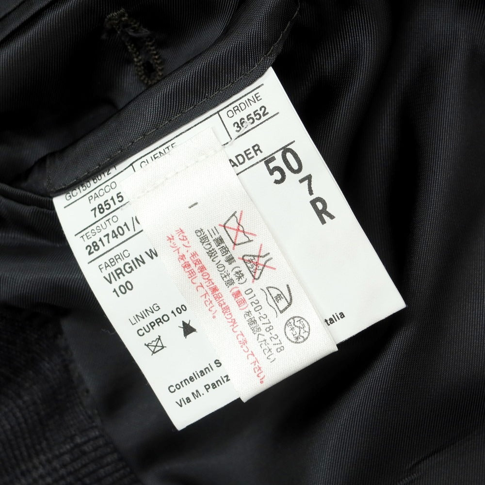 【中古】コルネリアーニ CORNELIANI ウール グレンチェック 2つボタンスーツ チャコール【 50 】【 状態ランクB 】【 メンズ 】