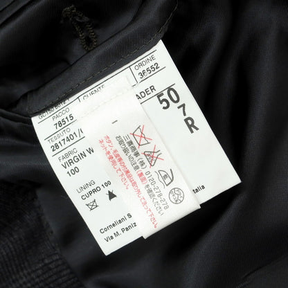 【中古】コルネリアーニ CORNELIANI ウール グレンチェック 2つボタンスーツ チャコール【 50 】【 状態ランクB 】【 メンズ 】