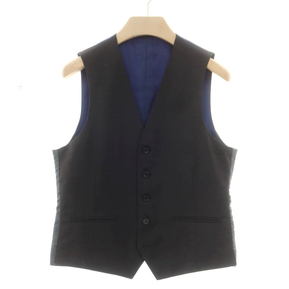 【中古】ランバンオンブルー LANVIN en Bleu ウール スリーピース 2つボタンスーツ ブラック【 48 】【 状態ランクB 】【 メンズ 】