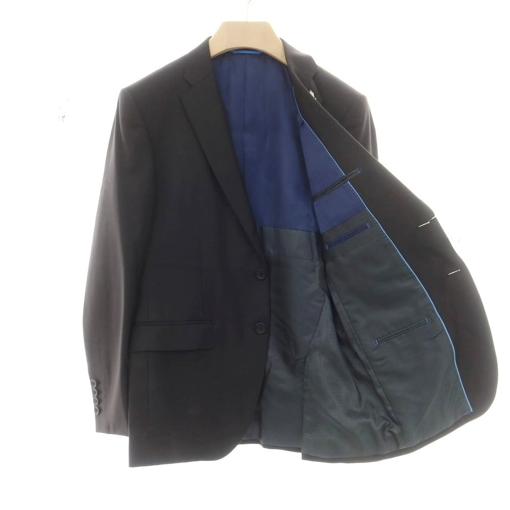 【中古】ランバンオンブルー LANVIN en Bleu ウール スリーピース 2つボタンスーツ ブラック【 48 】【 状態ランクB 】【 メンズ 】