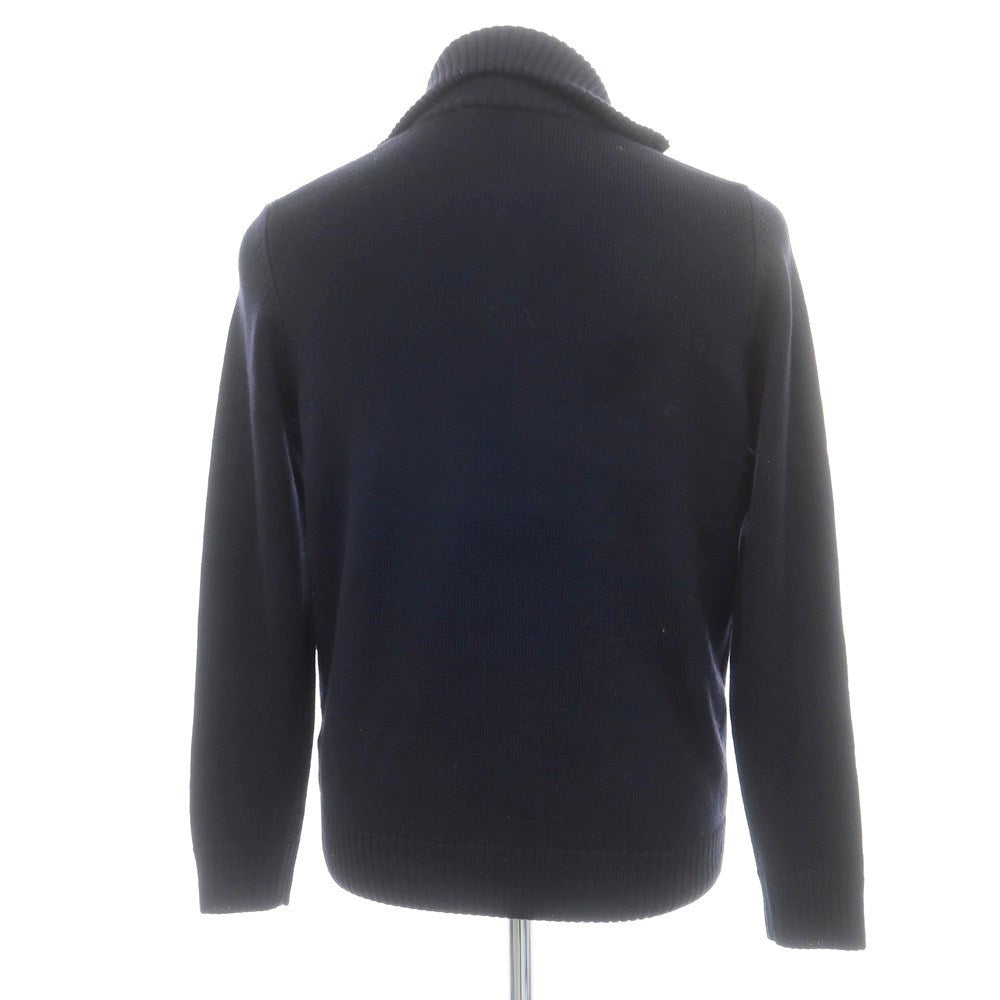 【中古】ブイネック VNECK ウール ハーフジップ プルオーバーニット ネイビー【サイズ46】【 状態ランクC 】【 メンズ 】 [DPD]