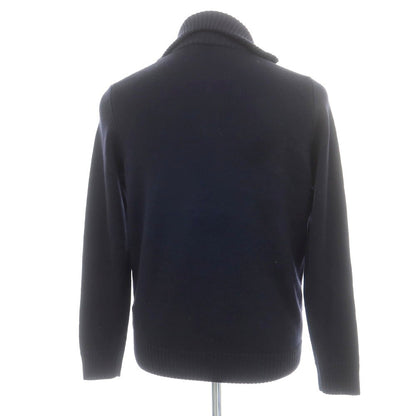【中古】ブイネック VNECK ウール ハーフジップ プルオーバーニット ネイビー【 46 】【 状態ランクC 】【 メンズ 】