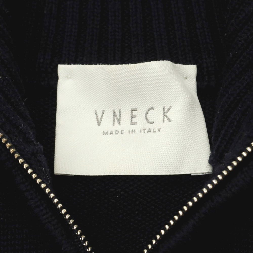 【中古】ブイネック VNECK ウール ハーフジップ プルオーバーニット ネイビー【サイズ46】【 状態ランクC 】【 メンズ 】 [DPD]