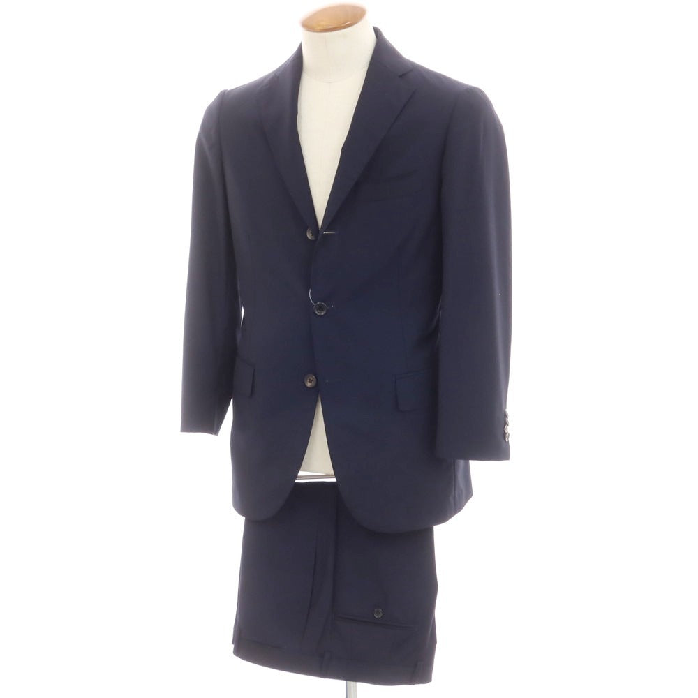 【中古】イセタンメンズ ISETAN MENS ウール 3つボタンスーツ ネイビー【 46 】【 状態ランクB 】【 メンズ 】