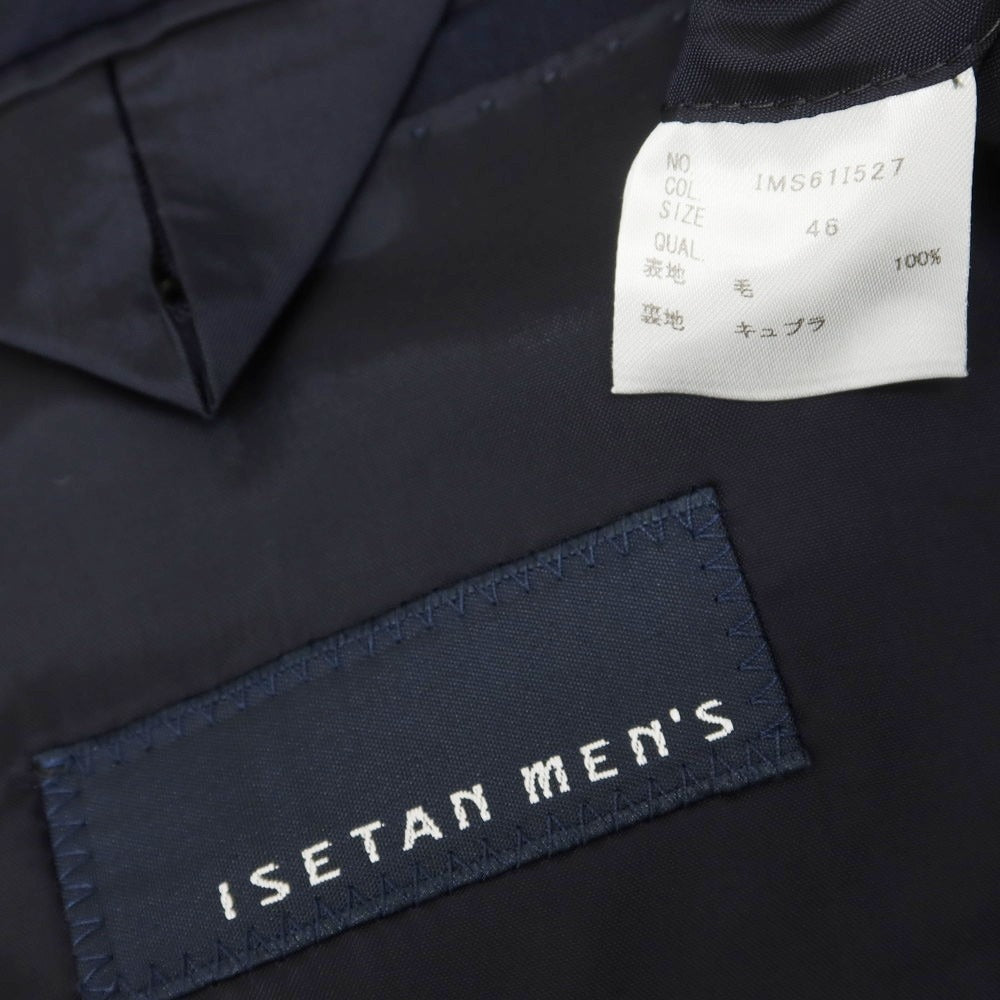 【中古】イセタンメンズ ISETAN MENS ウール 3つボタンスーツ ネイビー【サイズ46】【 状態ランクB 】【 メンズ 】[EPD]