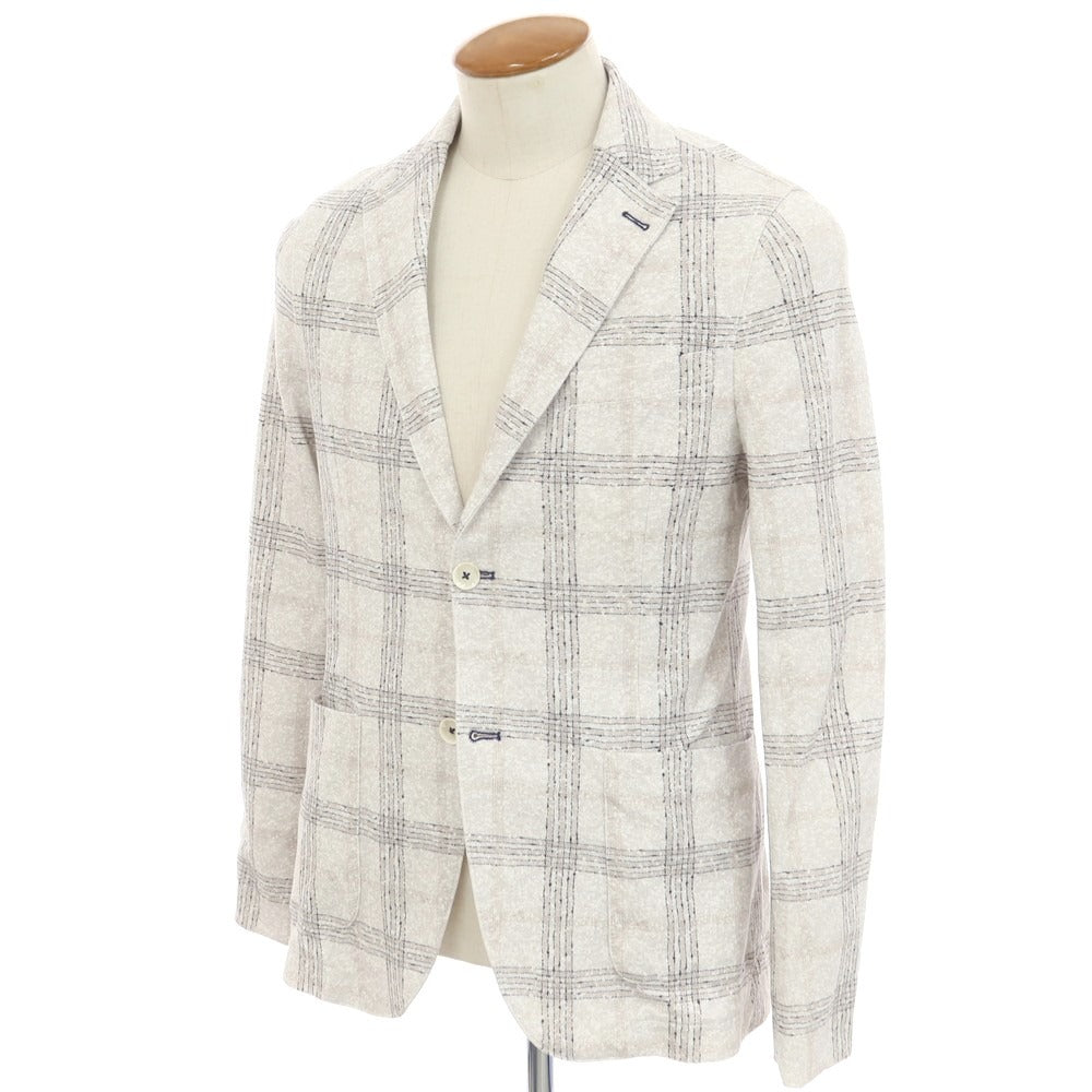 【中古】チルコロ1901 CIRCOLO 1901 コットンジャージー チェック ジャケット ライトグレー【 46 】【 状態ランクB 】【 メンズ 】