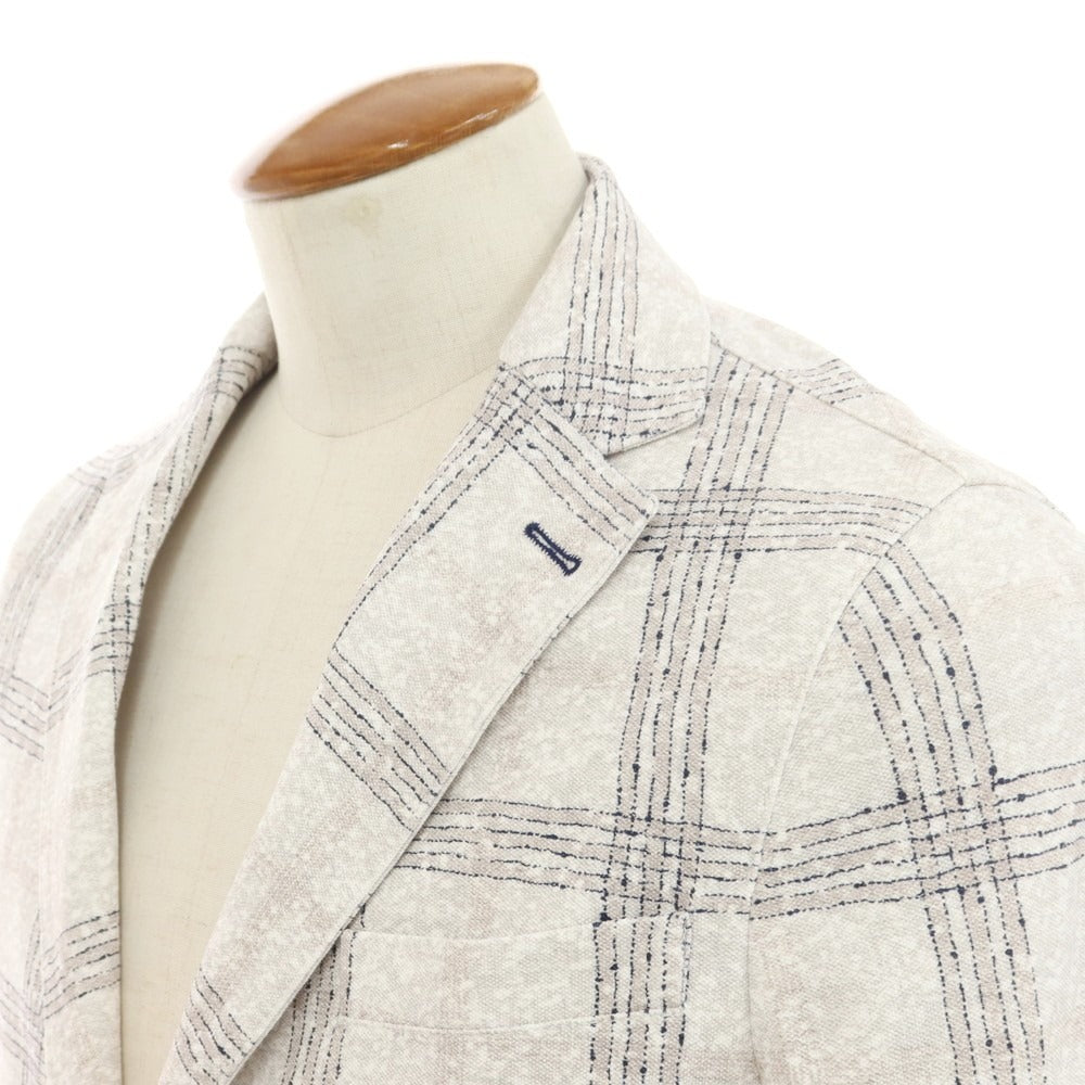 【中古】チルコロ1901 CIRCOLO 1901 コットンジャージー チェック ジャケット ライトグレー【 46 】【 状態ランクB 】【 メンズ 】