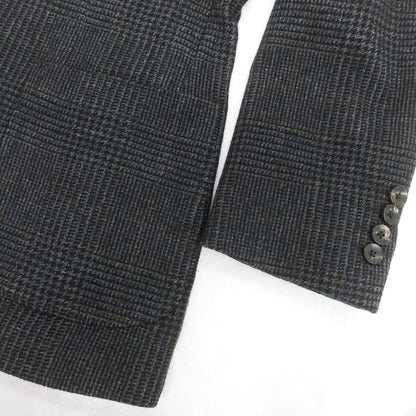 【中古】ラルディーニ LARDINI ウールポリエステル チェック テーラードジャケット ダークグレーxボルドー系【 44 】【 状態ランクB 】【 メンズ 】