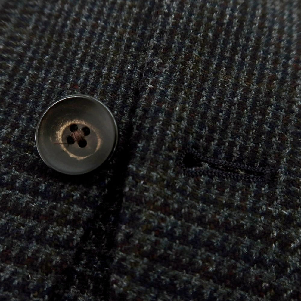 【中古】ラルディーニ LARDINI ウールポリエステル チェック テーラードジャケット ダークグレーxボルドー系【サイズ44】【 状態ランクB 】【 メンズ 】 [DPD]