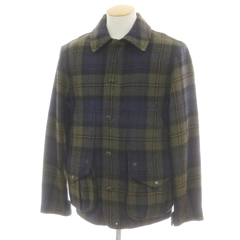 【中古】ポロ ラルフローレン Polo Ralph Lauren ウール チェック フィールドジャケット グリーンxネイビー【 S 】【 状態ランクB 】【 メンズ 】