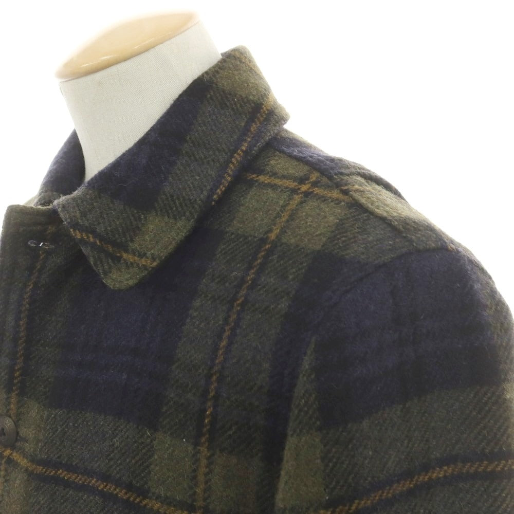 【中古】ポロ ラルフローレン Polo Ralph Lauren ウール チェック フィールドジャケット グリーンxネイビー【 S 】【 状態ランクB 】【 メンズ 】