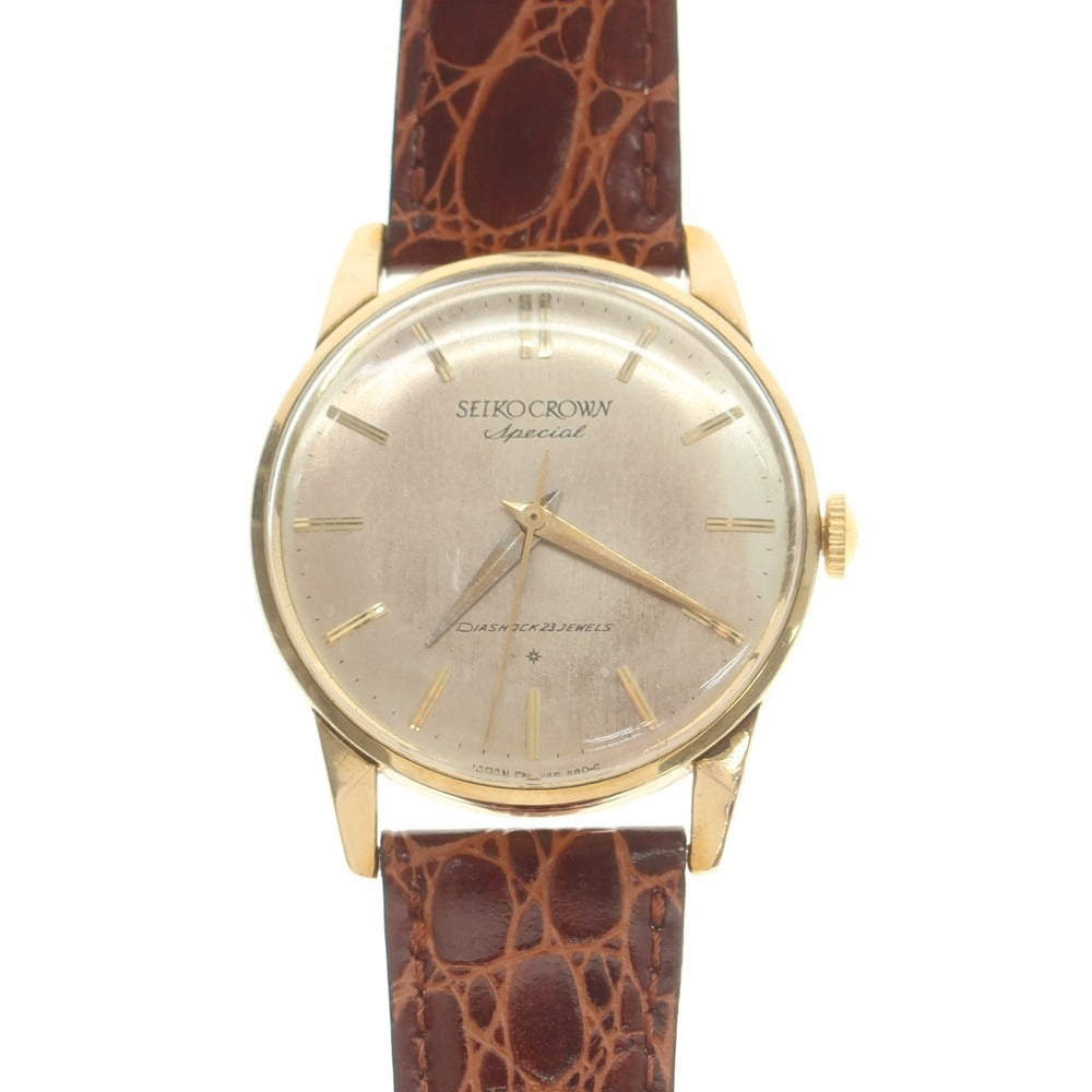 【中古】セイコー SEIKO クラウンスペシャル J14100 アンティーク 腕時計 ゴールドxブラウン【 状態ランクB 】【 メンズ 】