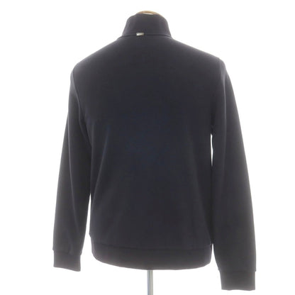 【中古】ヘルノ Herno ゴートレザースエード スウェット切替 ジップアップブルゾン ネイビー【 48 】【 状態ランクB 】【 メンズ 】