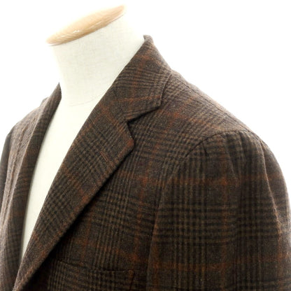 【中古】リングヂャケット RING JACKET ウール チェック テーラードジャケット ダークブラウンxブラック【 表記なし（S位） 】【 状態ランクC 】【 メンズ 】