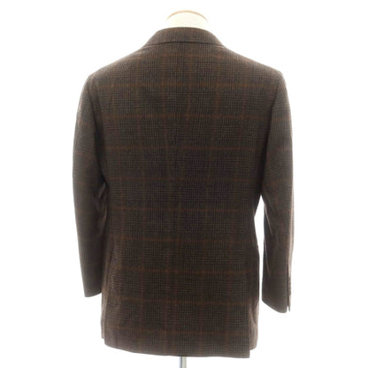 【中古】リングヂャケット RING JACKET ウール チェック テーラードジャケット ダークブラウンxブラック【 表記なし（S位） 】【 状態ランクC 】【 メンズ 】