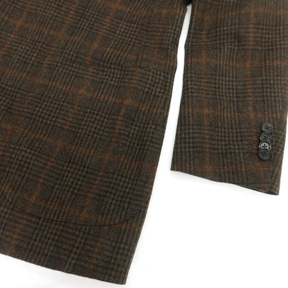 【中古】リングヂャケット RING JACKET ウール チェック テーラードジャケット ダークブラウンxブラック【 表記なし（S位） 】【 状態ランクC 】【 メンズ 】