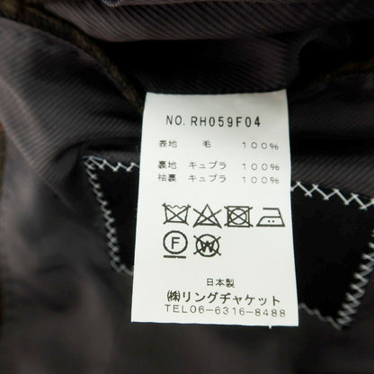 【中古】リングヂャケット RING JACKET ウール チェック テーラードジャケット ダークブラウンxブラック【 表記なし（S位） 】【 状態ランクC 】【 メンズ 】