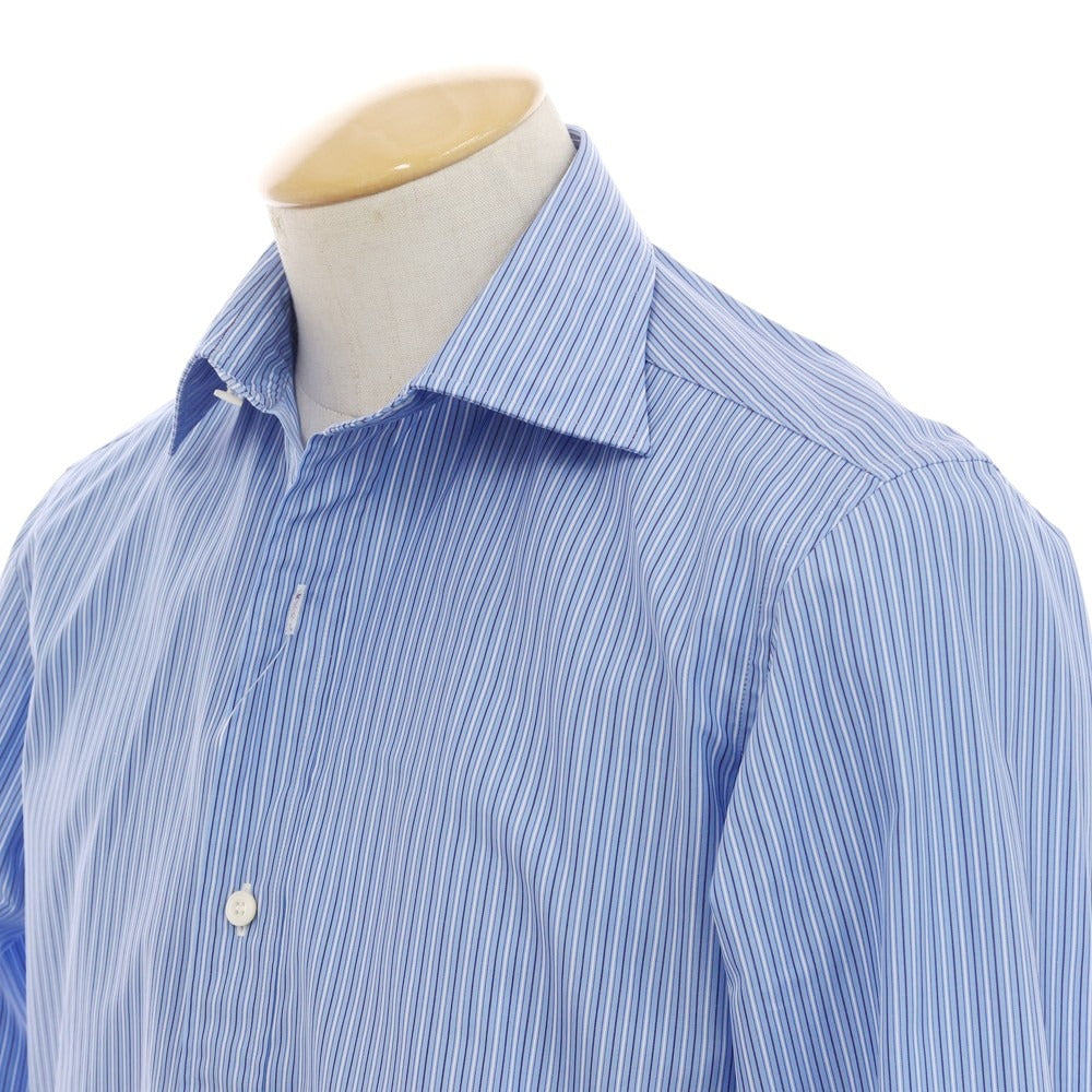 【中古】シャルベ CHARVET コットン ストライプ ドレスシャツ ブルーxホワイト【 37 】【 状態ランクB 】【 メンズ 】