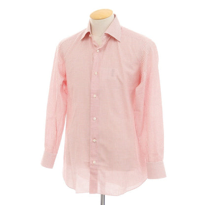 [Used] Frye Cotton Check Dress Shirt White x Red [38] [Condition Rank C] [Men&