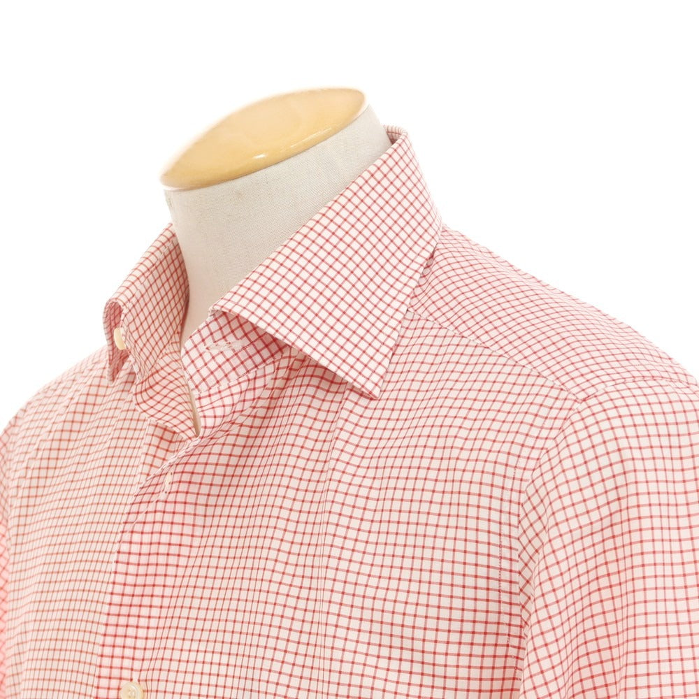 [Used] Frye Cotton Check Dress Shirt White x Red [38] [Condition Rank C] [Men&
