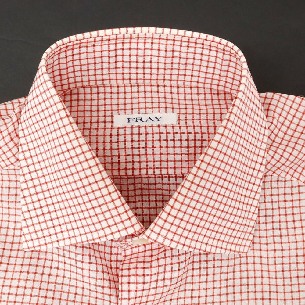[Used] Frye Cotton Check Dress Shirt White x Red [38] [Condition Rank C] [Men&
