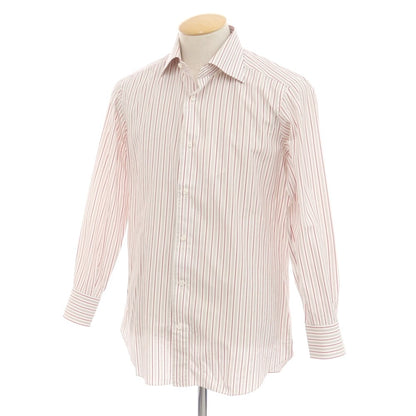 [Used] Frye Cotton Striped Dress Shirt White x Red x Brown [38] [Condition Rank C] [Men&