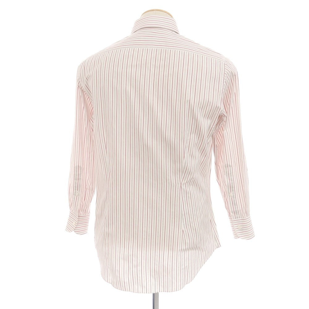 [Used] Frye Cotton Striped Dress Shirt White x Red x Brown [38] [Condition Rank C] [Men&