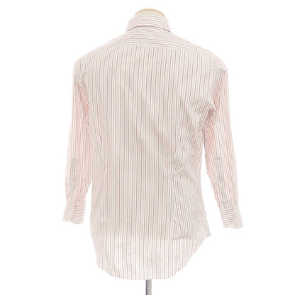 [Used] Frye Cotton Striped Dress Shirt White x Red x Brown [38] [Condition Rank C] [Men&