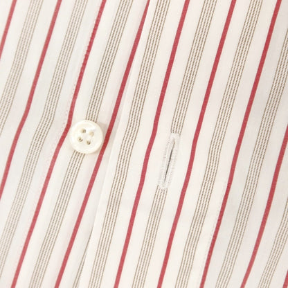 [Used] Frye Cotton Striped Dress Shirt White x Red x Brown [38] [Condition Rank C] [Men&