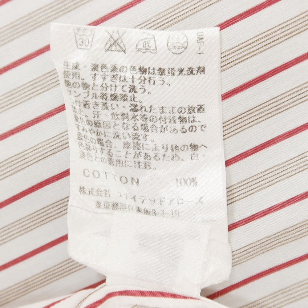 [Used] Frye Cotton Striped Dress Shirt White x Red x Brown [38] [Condition Rank C] [Men&
